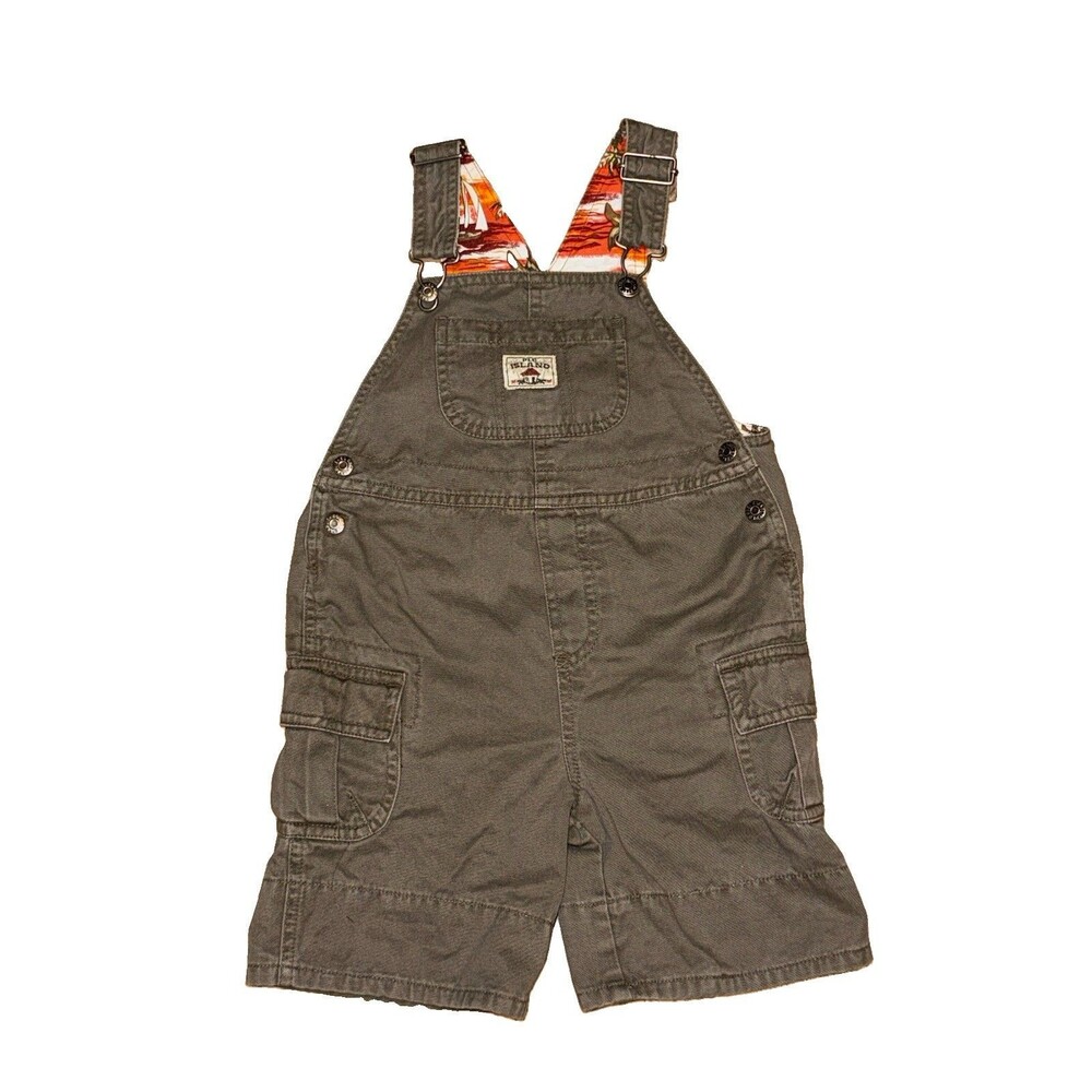Vintage The Children’s Place PLC Island Cargo Shortalls Overalls 3T Tropical